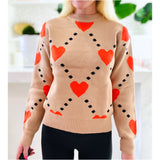 Camel Hearts Sweater