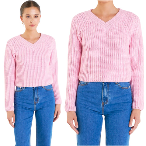 Pink Soft Knit Delane Sweater