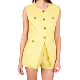 Light Lemon Gold Pointed Palma Top & Shorts (sold separately)