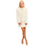 Ivory Fuzzy Knit Chain Detail Marisol Dress & Jacket (sold separately)