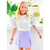 Confetti Embroidered Puff Sleeve Aria Top