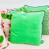 (Set of 2) 7 Colors - Velvet 22” Pillows with Contrasting Color Trim