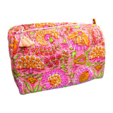 (7 colors) Quilted Block Print Large Cosmetic Bags