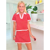 Pink & Red Scalloped Terry Knit Summer Set (sold separately)