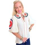 Crochet Embroidered Kingston Top