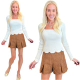 Bronzed Tweed High Waisted Hanes Shorts