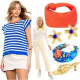 Scalloped Knit Belva Top