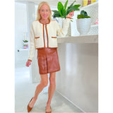 Saddle Brown Leather Fela Skirt