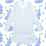 Pima Cotton Blue Bunny Pajama Short Set