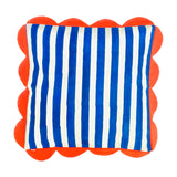 20” Scalloped Cabana Stripe Pillow, Handmade in India (insert included)