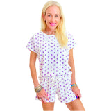 Pima Cotton Starburst Pajama Short Set