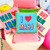 Mahjong Wool Hook Pillows w/ Velvet Back