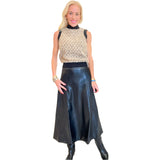 Black Butter Soft Leather Bitsy Skirt