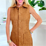 Bronzed Camel Tweed Cecelia Dress