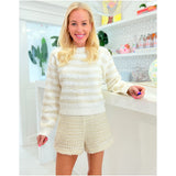 Ivory & Metallic Gold Lurex Stripe Lenny Sweater