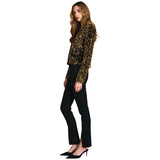 Black & Gold Rope Trimmed Sequin Monte Carlo Jacket