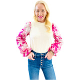 Metallic Jacquard & Knit Ava Top