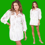 White Emmy Bubble Skirt
