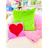 Valentines Wool Hook Pillow w/ Velvet Back