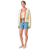 Knit Colorblock Trim Tessa Cardigan Jacket