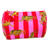 (13 colors) Quilted Block Print Large Cosmetic Bags