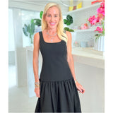 Black Drop Waist Mallory Dress w/ Pockets