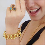 18K Gold Plated Recycled Brass Bracelets, handmade in Brazil