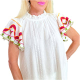 Hand Embroidered Cotton Lilla Top