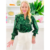 Green Ruffle Woodland Top