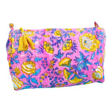 (13 colors) Quilted Block Print Large Cosmetic Bags