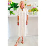 (Bestseller!) White Puff Sleeve Linen Athina Dress