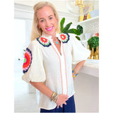 Crochet Embroidered Kingston Top