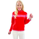 Pink & Red Mock Neck Betty Sweater