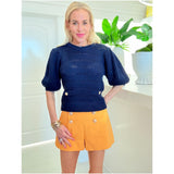 Orange Sailor Button Hila Shorts