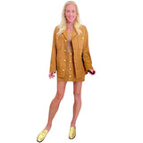 Suede Kiels Skort & Jacket with Gold Button Detail (sold separately)