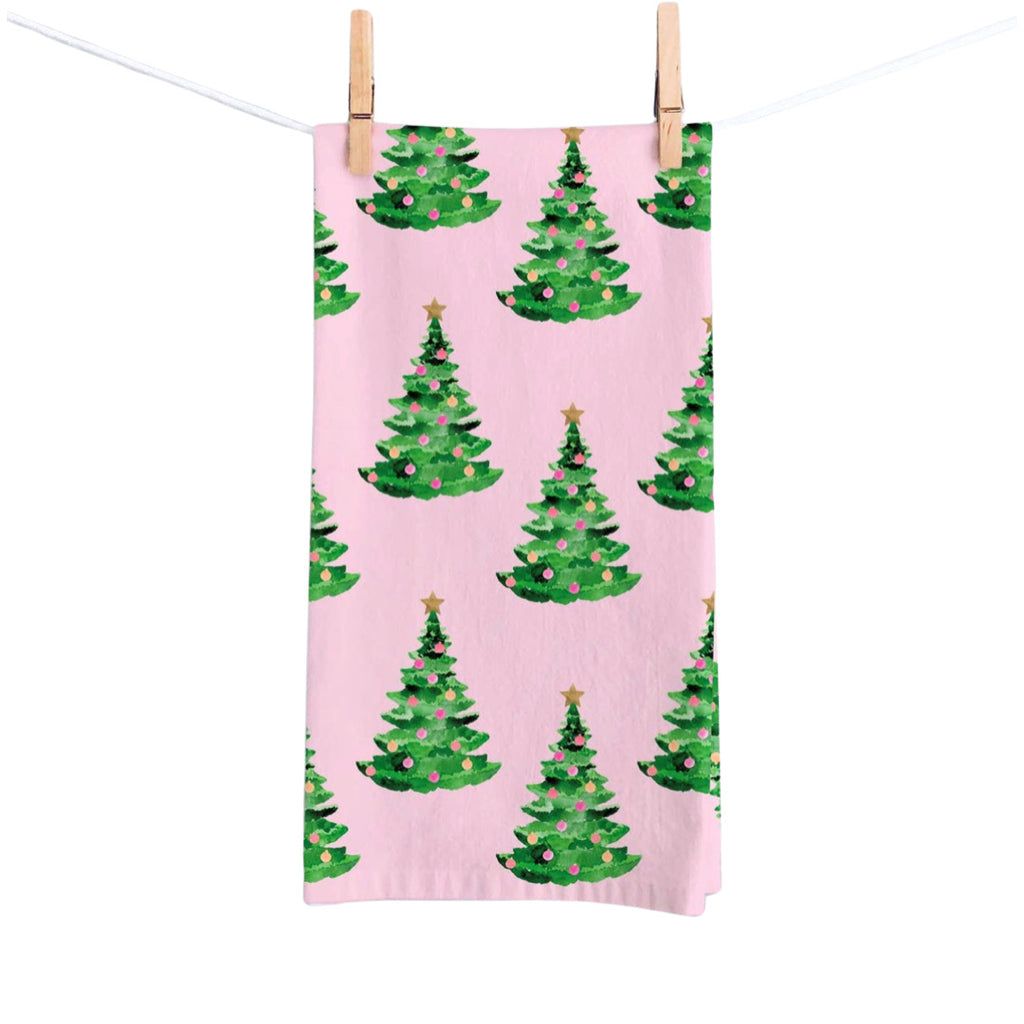 Holiday Tea Towels set of 2 Christmas Pines by Sugarfresh 