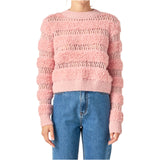 Pink Fuzzy Stripe Carolyn Sweater