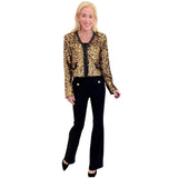 Black & Gold Rope Trimmed Sequin Monte Carlo Jacket