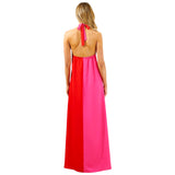 Pink & Red Sabrina Halter Dress w/ Open Back