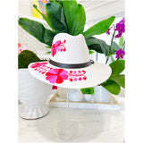 Pink Hand Painted Hat from Mexico