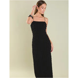 Black Textured Lolly Maxi Dress