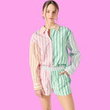 Cotton Textured Stripe Fran Short Set (sold separately)