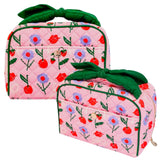 Bow Handle Cherry Cosmetic Bag