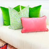 Pink & Cherry Luxe Silk Velvet Lumbar Pillow