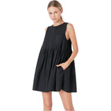 Black Pintucked Nicole Dress w/ Pockets