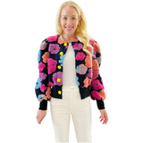 Neon Button Knit & Sherpa Floral Ella Jackets