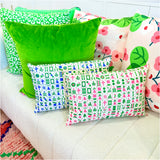 Handmade Linen Mahjong Lumbar Pillows