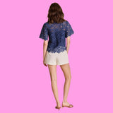 Ivory High Waist Linen Abby Shorts