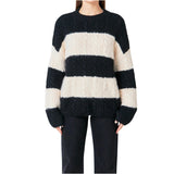 Black & Ivory Wool Blend Dasha Sweater