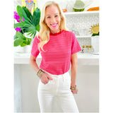 Red & Pink Soft Knit Keller Top